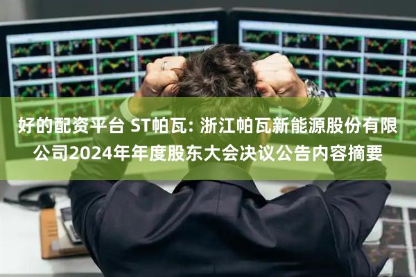 好的配资平台 ST帕瓦: 浙江帕瓦新能源股份有限公司2024年年度股东大会决议公告内容摘要